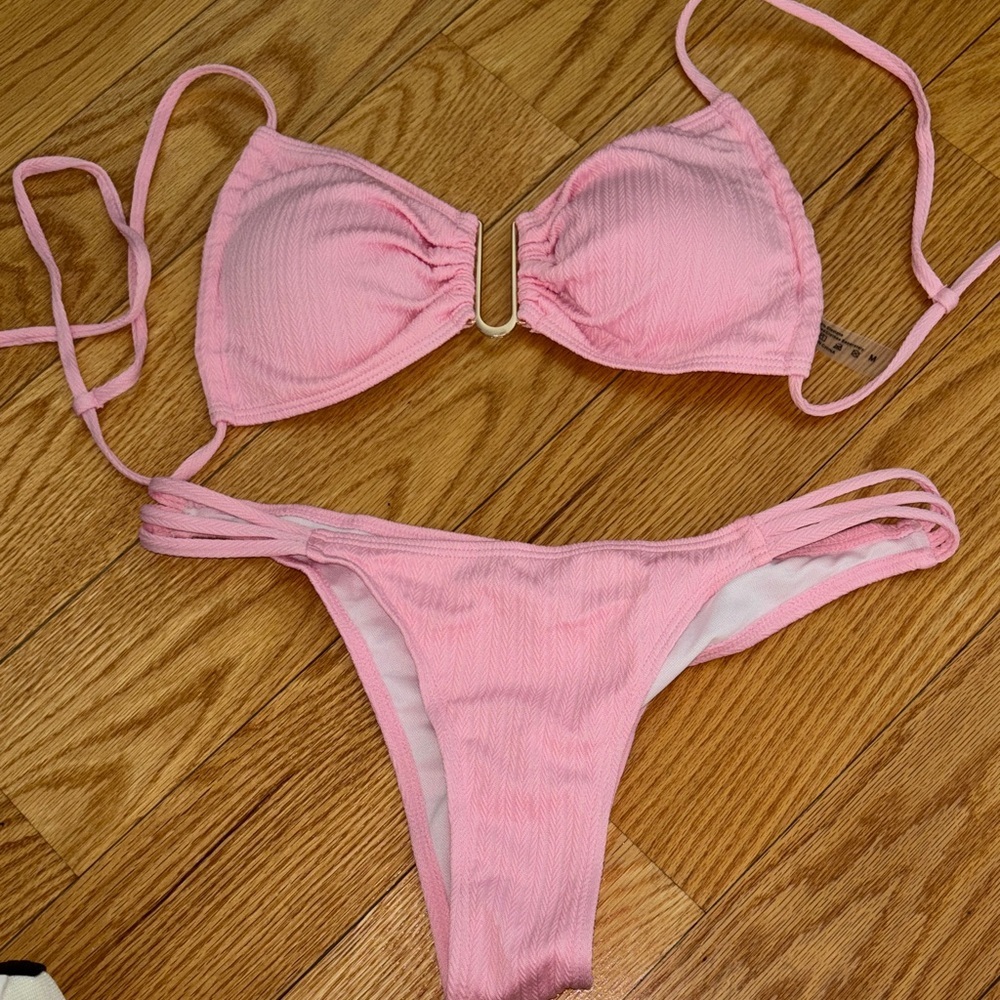 Pink Ribbed Bikini Set - Picture 5 of 8